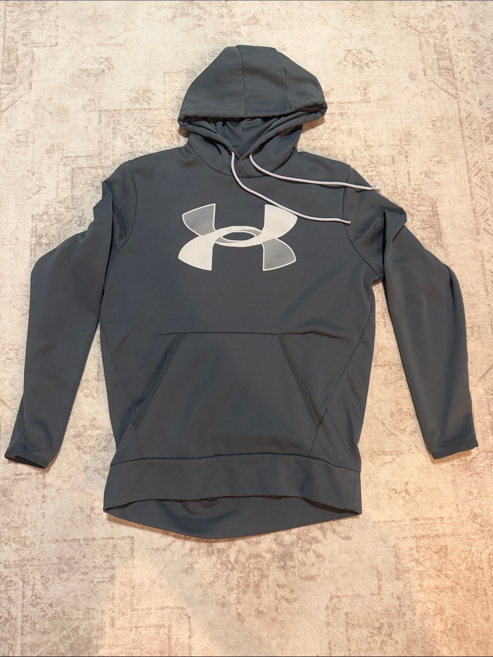 Under Armour Men's Hooded Pullover in Charcoal with White Logo
